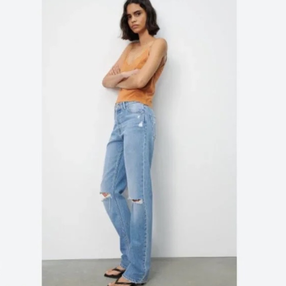 NWT Zara mid rise straight jeans 4